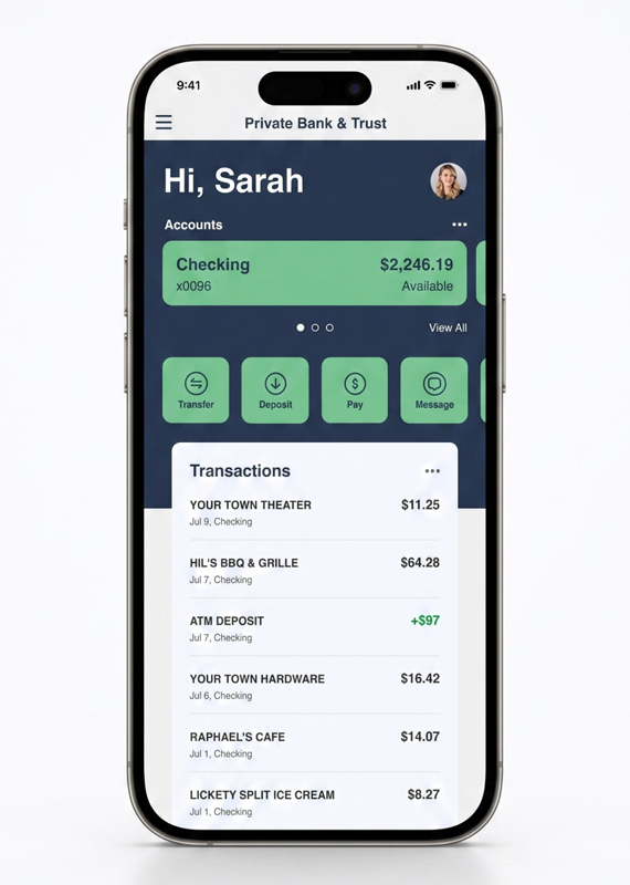Image of banking app on phone